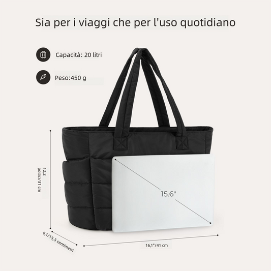 Borsa Tote da Lavoro Imbottita 20L per Laptop 15,6"