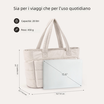 Borsa Tote da Lavoro Imbottita 20L per Laptop 15,6"