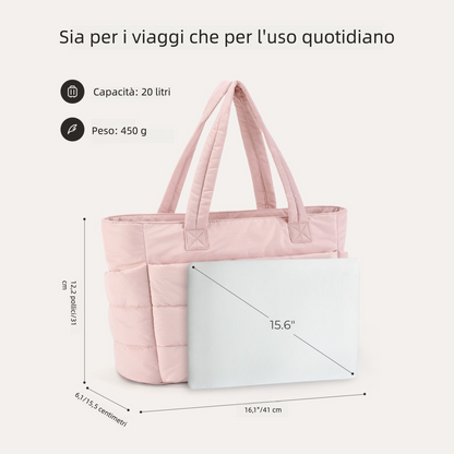 Borsa Tote da Lavoro Imbottita 20L per Laptop 15,6"