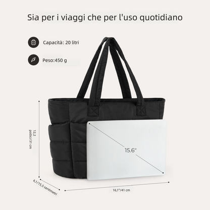 Borsa Tote da Lavoro Imbottita 20L per Laptop 15,6"
