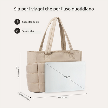 Borsa Tote da Lavoro Imbottita 20L per Laptop 15,6"