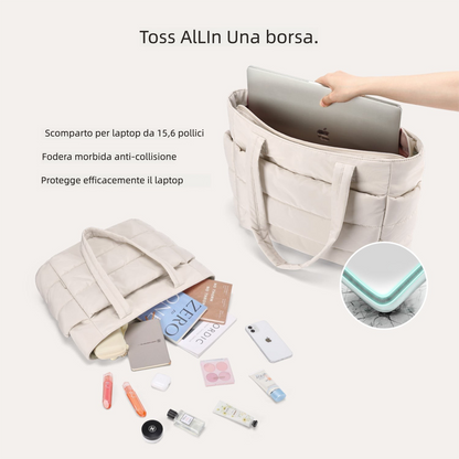 Borsa Tote da Lavoro Imbottita 20L per Laptop 15,6"