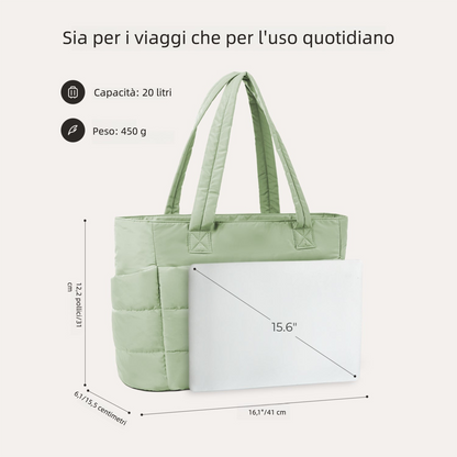 Borsa Tote da Lavoro Imbottita 20L per Laptop 15,6"