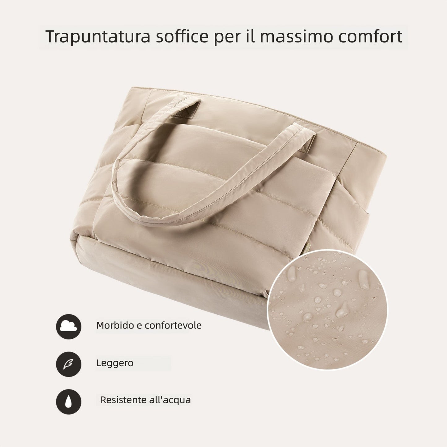 Borsa Tote da Lavoro Imbottita 20L per Laptop 15,6"