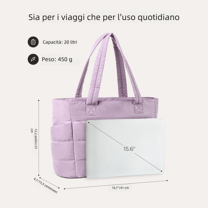 Borsa Tote da Lavoro Imbottita 20L per Laptop 15,6"