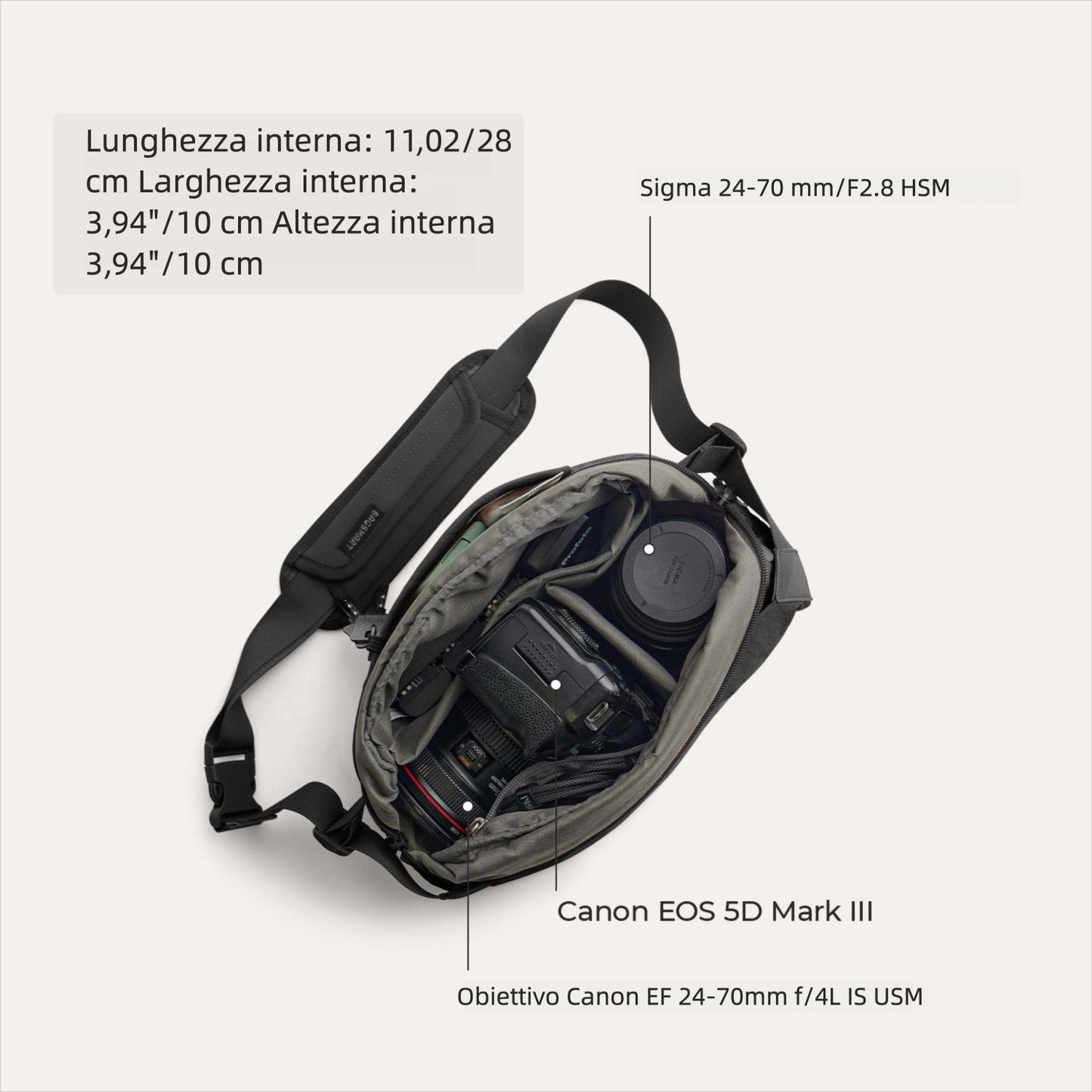 Soar 6L – Camera Sling con supporto per treppiede