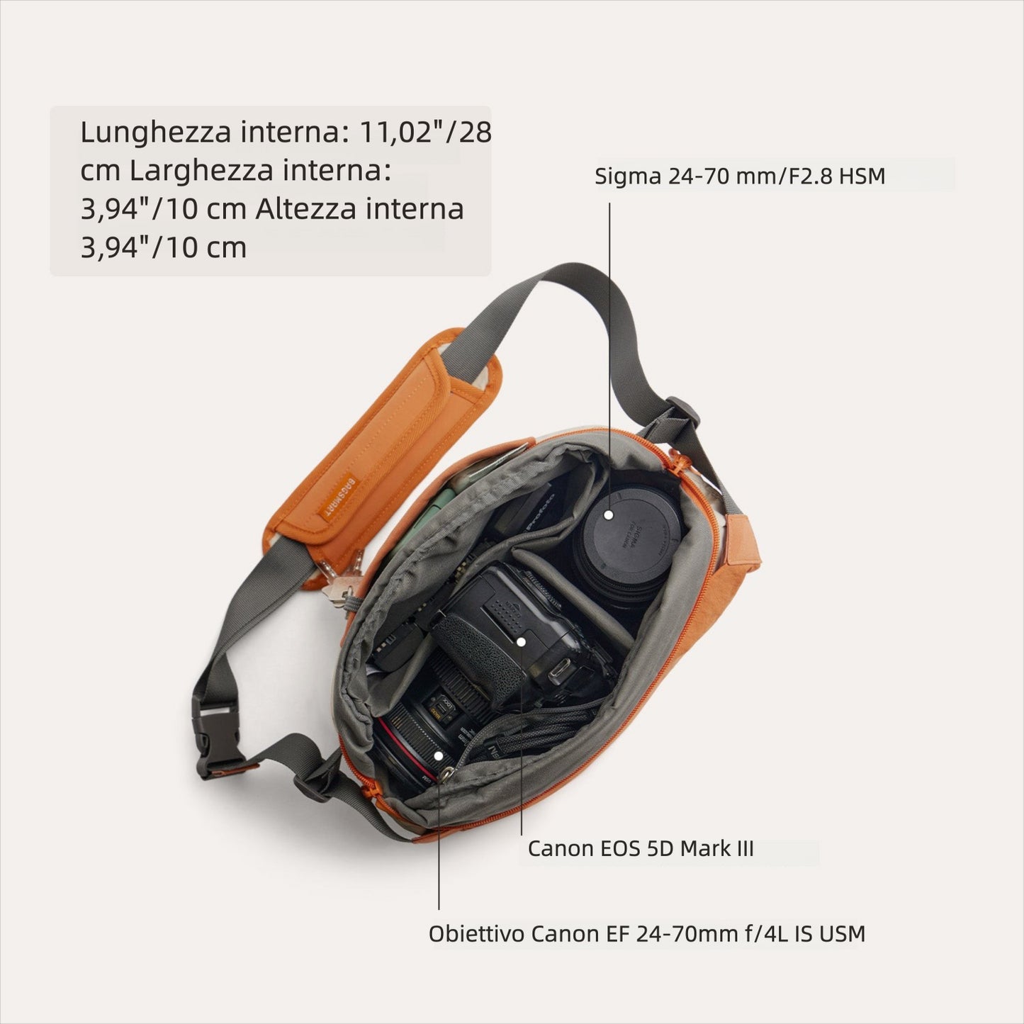 Soar 6L – Camera Sling con supporto per treppiede