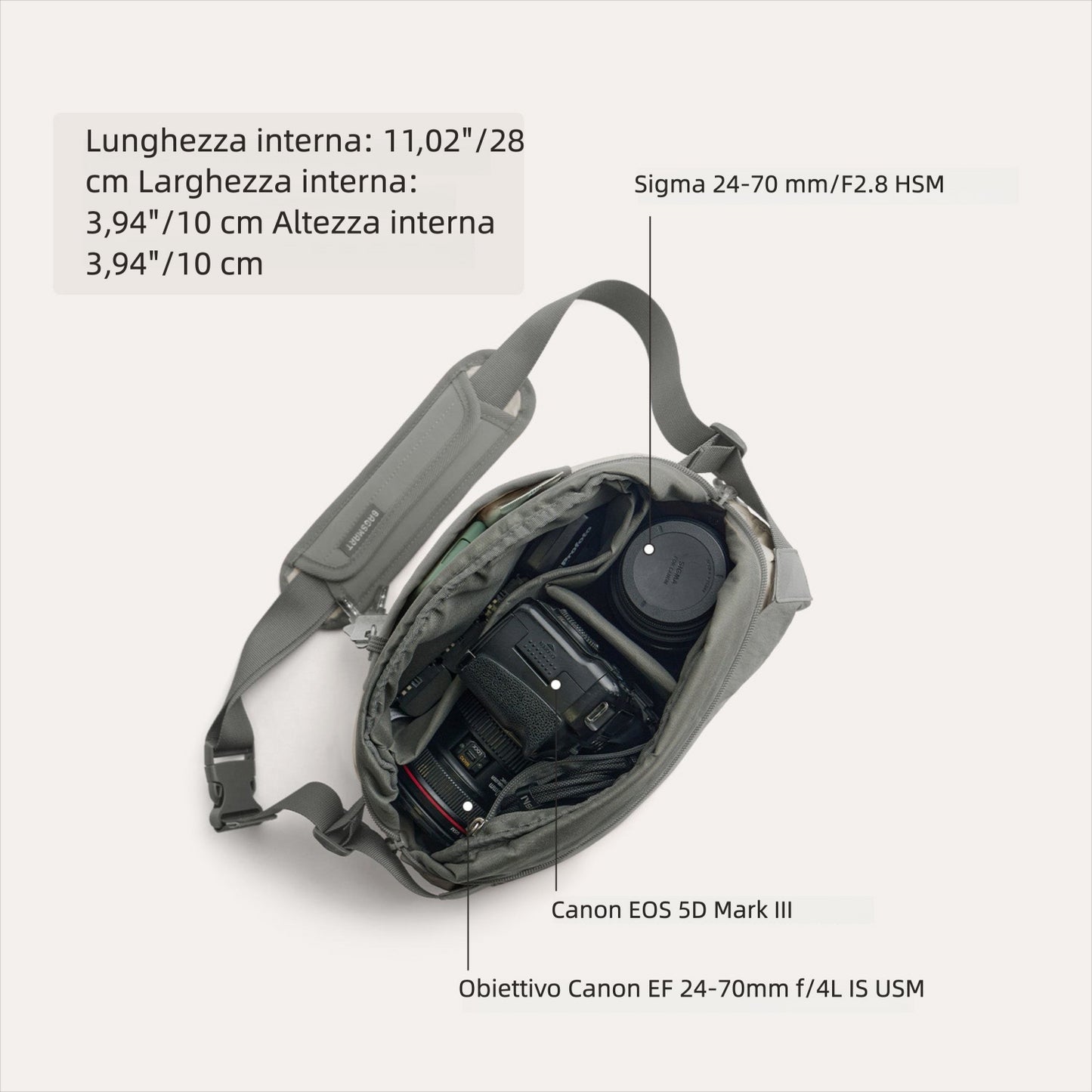 Soar 6L – Camera Sling con supporto per treppiede